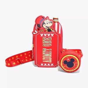 NWT Loungefly Mickey Mouse Circus Ticket crossbody bag & coin purse